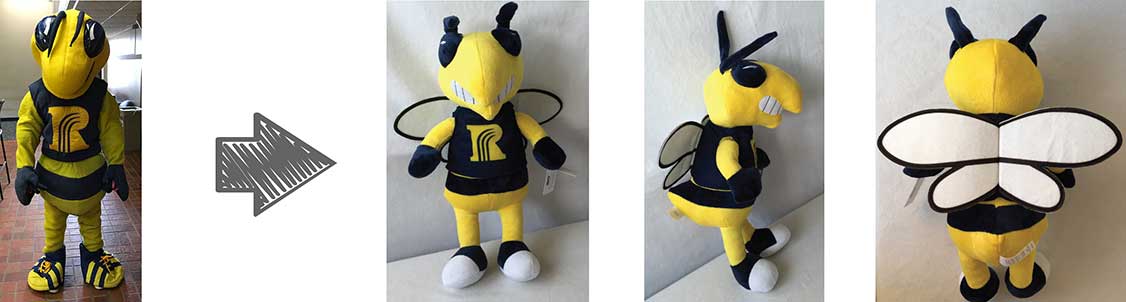 custom plush mascots - rochester university