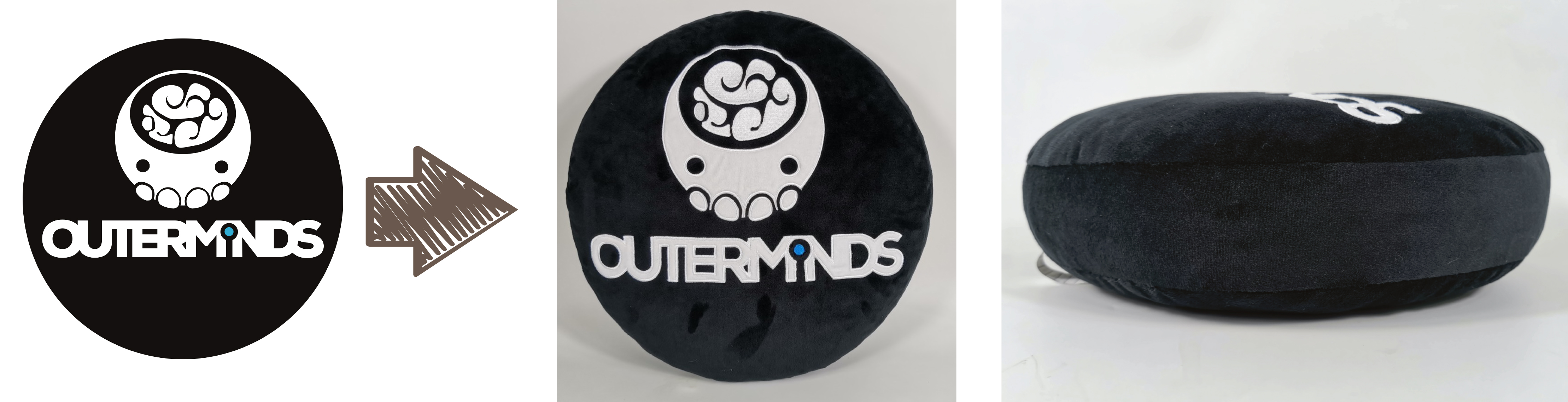 Outerminds logo pillow