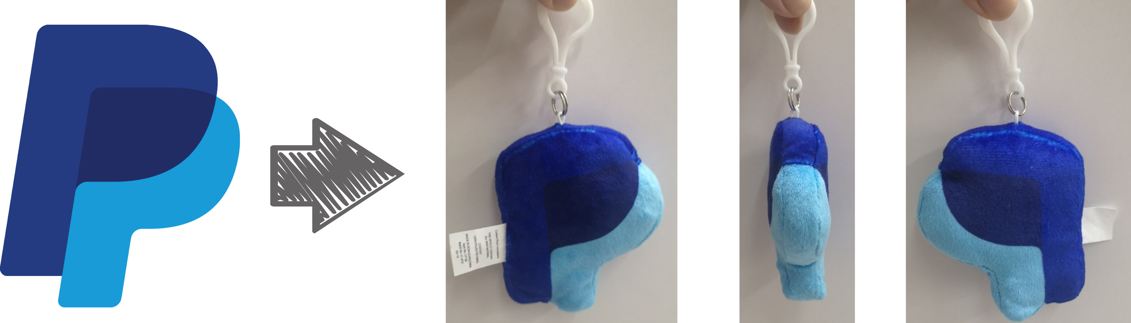 Paypal stuffed animal keychain