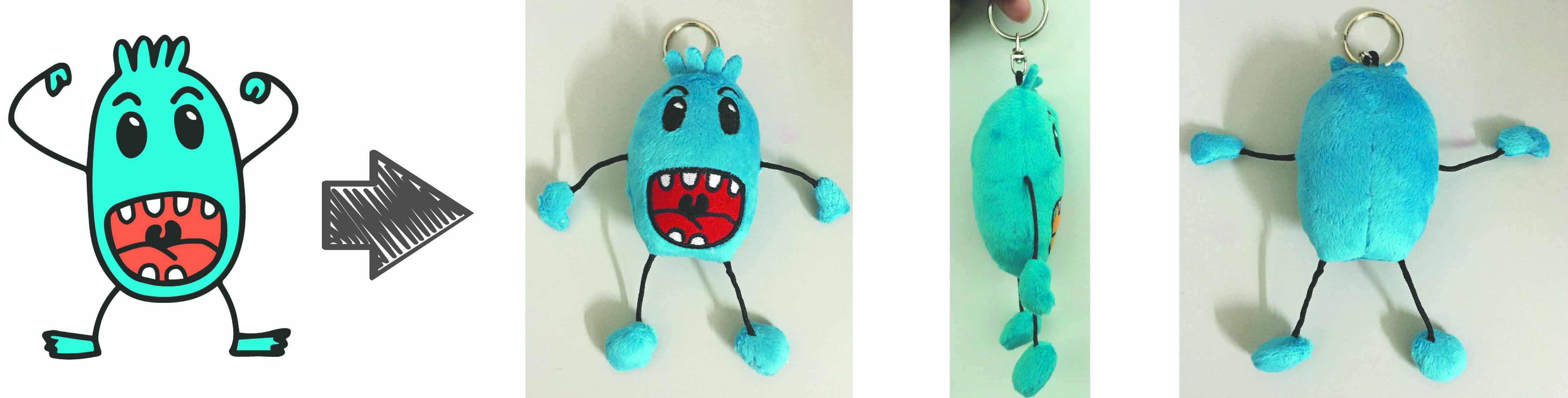 Quebec Cancer stuffed animal keychain