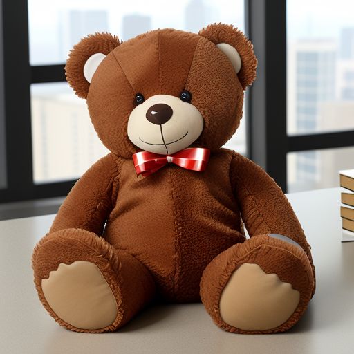 A plush branded bear in the office